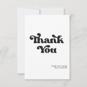 おしゃれなレトロなモノクロのウェディング サンキューカード (正面)