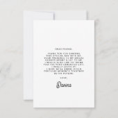 おしゃれなレトロなモノクロのウェディング サンキューカード (裏面)