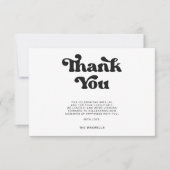 おしゃれなレトロなモノクロのウェディング サンキューカード (正面)