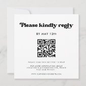 おしゃれなレトロなモノクロのスクエア結婚式 招待状 (裏面)