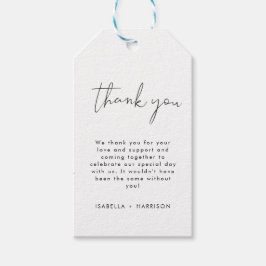 おしゃれなレトロなモノクロの結婚前お披露目パーティー ギフトタグ