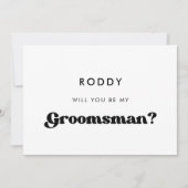 おしゃれなレトロな伴郎プロポーズカード 招待状 (正面)