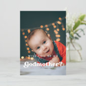 おしゃれなレトロな名付け親提案用写真カード 招待状 (スタンド正面)