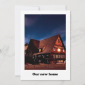 おしゃれなレトロな新築パーティーの写真 招待状 (裏面)