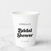 おしゃれなレトロな白黒のブライズシャワー 紙コップ (正面)