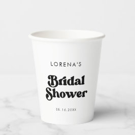 おしゃれなレトロな白黒のブライズシャワー 紙コップ