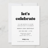 おしゃれなレトロな誕生日をお祝いしよう 招待状 (正面)