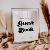 おしゃれなレトロサイン 私たちのゲストブック ウェディングサイン ポスター