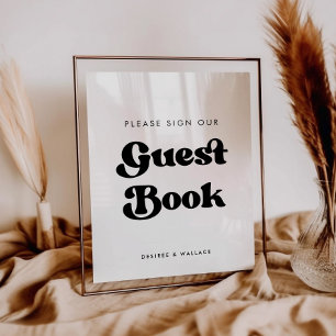 おしゃれなレトロサイン 私たちのゲストブック ウェディングサイン ポスター