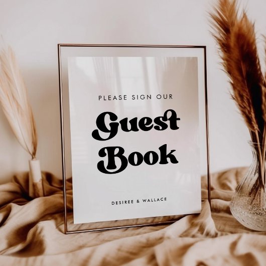 おしゃれなレトロサイン 私たちのゲストブック ウェディングサイン ポスター