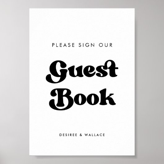 おしゃれなレトロサイン 私たちのゲストブック ウェディングサイン ポスター (正面)