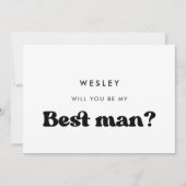 おしゃれなレトロスタイルのベストマンカード 招待状 (正面)