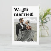 おしゃれなレトロスタイルの結婚写真 案内状 (スタンド正面)