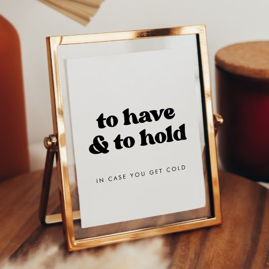 おしゃれなレトロスタイルの「持つことと保持すること」のウェディングブランケット ポスター