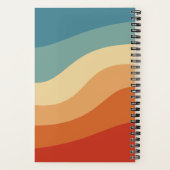 おしゃれなレトロストライプのイニシャル入り ノートブック (裏面)