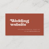 おしゃれなレトロテラコッタの結婚式ウェブサイト エンクロージャーカード (正面)