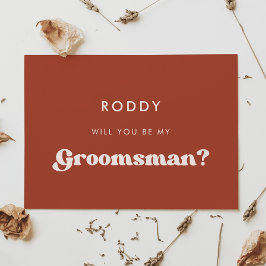 おしゃれなレトロテラコッタの結婚式仲人依頼カード 招待状