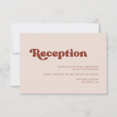 おしゃれなレトロピンクの結婚式 招待状 (正面)