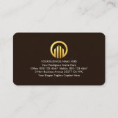 おしゃれなレトロブラウン シェード ゴールドレイヤー CEO 名刺 (裏面)