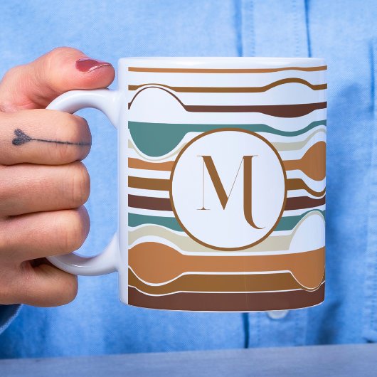 おしゃれなレトロボヘミアンスタイル カラフルな幾何学模様 コーヒーマグカップ