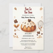 おしゃれなレトロボホスタイルのケーキベイビーシャワー 招待状 (正面)