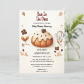 おしゃれなレトロボホスタイルのケーキベイビーシャワー 招待状 (スタンド正面)