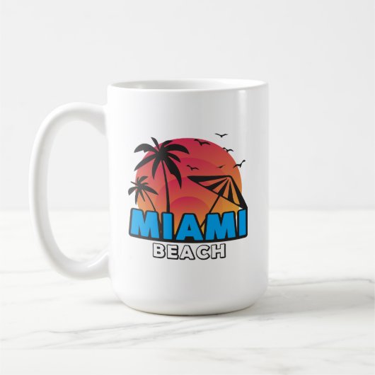 おしゃれなレトロマイアミビーチ旅行 コーヒーマグカップ (左)