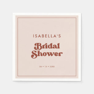 おしゃれなレトロ ピンクのウェディングシャワー スタンダードカクテルナプキン