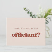 おしゃれなレトロ ピンクのオフィシャント提案カード 招待状 (スタンド正面)