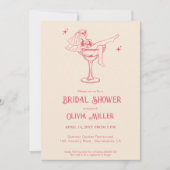 おしゃれなレトロ ブライダルシャワー マルガリータ 招待状 (正面)