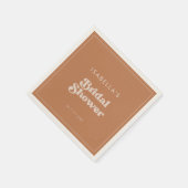 おしゃれなレトロ ブラウンシュガー ブライダルシャワー スタンダードカクテルナプキン (角)