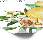 おしゃれなレモン花の愛をシェアするタグ写真ウェディング ポスター (角)