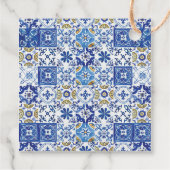 おしゃれなレモン花緑のベイビーシャワー感謝カード フェイバータグ (裏面)