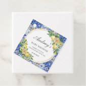 おしゃれなレモン フラワーリング グリーン ベイビー シャワー サンクス フェイバータグ (インサイチュ)