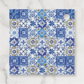 おしゃれなレモン フラワーリング グリーン ベイビー シャワー サンクス フェイバータグ (裏面)