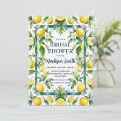 おしゃれなレモン 地中海の夏のブライズシャワー 招待状 (スタンド正面)