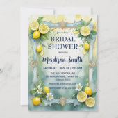 おしゃれなレモン 地中海の夏のブライズシャワー 招待状 (正面)