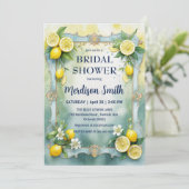 おしゃれなレモン 地中海の夏のブライズシャワー 招待状 (スタンド正面)