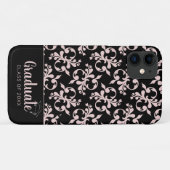 おしゃれなロココピンクブラックオーナメント卒業生 Case-Mate iPhoneケース (裏面(横))
