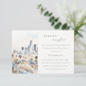 おしゃれなロサンゼルス カリフォルニア 結婚式 披露宴 エンクロージャーカード (スタンド正面)