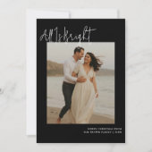 おしゃれなロマンチックカップルの冬のフェスティバルホリデー シーズンカード (正面)