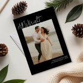 おしゃれなロマンチックカップルの冬のフェスティバルホリデー シーズンカード