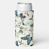 おしゃれなロマンチックブルーバタフライブライダルシャワー スリム缶クーラー (Seltzer裏面)