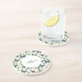 おしゃれなロマンチックブルーバタフライ ブライダルシャワー コースター (側面)