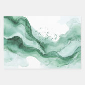 おしゃれなロマンチックブルーバタフライ ブライダルシャワー ラッピングペーパーシート (正面3)