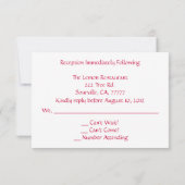 おしゃれなローズの結婚式の出欠確認 招待状 (裏面)