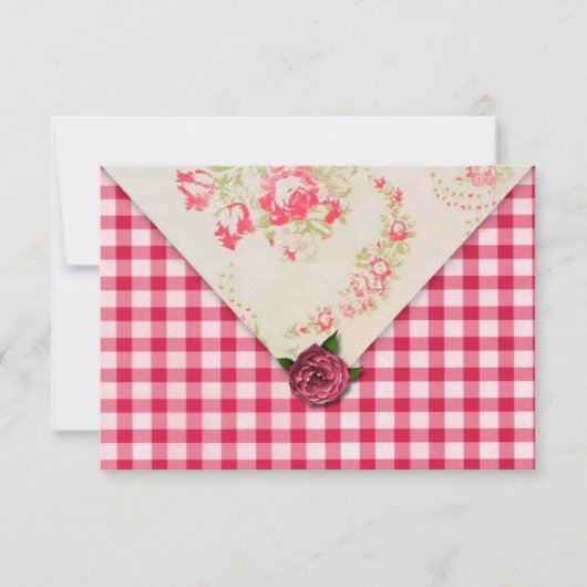 おしゃれなローズの結婚式の返信ハガキ 招待状 (正面)