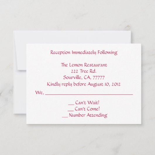 おしゃれなローズの結婚式の返信ハガキ 招待状 (裏面)