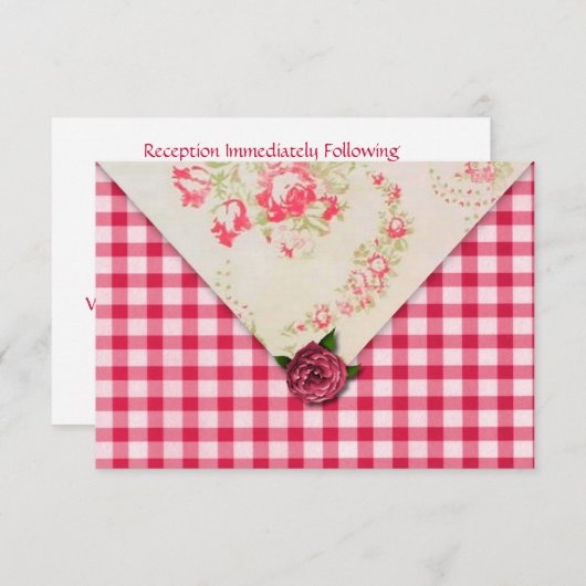 おしゃれなローズの結婚式の返信ハガキ 招待状 (正面/裏面)