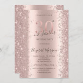 おしゃれなローズゴールドのスパークルダイヤモンド 30歳の誕生日 招待状 (正面/裏面)